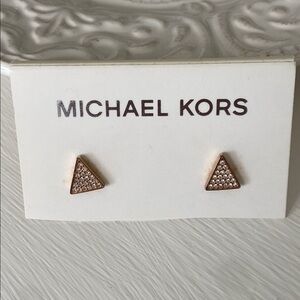 Michael Kors Rose Gold Triangle Stud Earrings